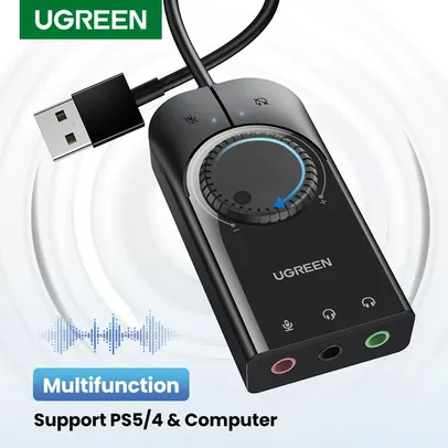 Placa de Som USB Ugreen com 100cm