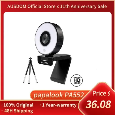[Primeira Compra] Câmera web hd 1080p Papalook PA552 (Similar a Razer Kiyo) | R$125