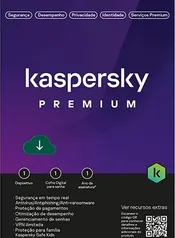 Antivírus Kaspersky Premium + Safe Kids - 1 Dispositivo - 1 Ano