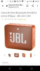 Caixa de Som Bluetooth Portátil à prova d?água - JBL GO 2 3W | R$113