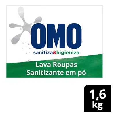 [Leve 10] Lava-roupas Em Pó Omo Sanitiza & Higieniza 1,6kg