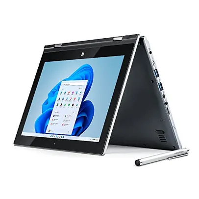 Notebook 2 em 1 Positivo DUO C4128B-1 Intel Celeron 4GB 128GB 11.6 IPS Full HD touch com caneta Windows 11 Home - Cinza