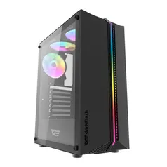 Gabinete Gamer Aigo DarkFlash DK151, rgb, Mid-Tower, Lateral de Vidro, Com 3 Fans, Preto, DK151-BK