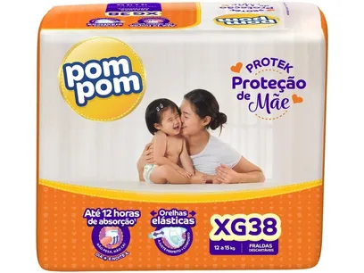 Foto do produto Fralda Pom Pom Derma Protek XG - 38 Unidades