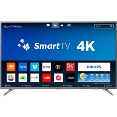 Smart TV LED 50" Philips 50PUG6513/78 Ultra HD 4k  3 HDMI 2 USB Wi-Fi 60hz | R$2.200