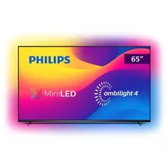 Philips Smart TV 65 Mini LED 4K 120 Hz Ambilight 4, Android TV, HDMI 2.1, Play-Fi, Freesync PRO, Dolby Vision Atmos, Google Assistant, Alexa, 70 W RMS