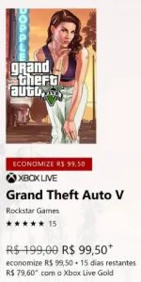 Saindo por R$ 79,6: GTA 5 (Xbox one) Promoção válida para assinantes Live Gold | Pelando