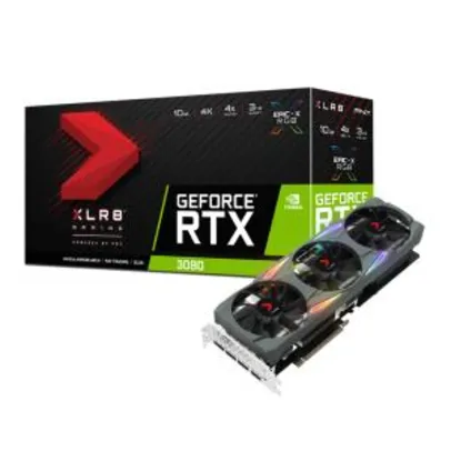 Placa de Vídeo PNY GeForce RTX 3080 XLR8 Gaming EPIC-X RGB Triple, 10GB, GDDR6X, 320Bit, VCG308010TFXMPB | R$ 6664