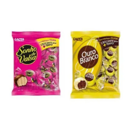 Bombom Chocolate Lacta Sonho de Valsa e Ouro Branco - R$31