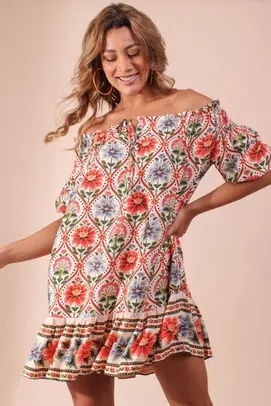 Vestido curto doce romance farm