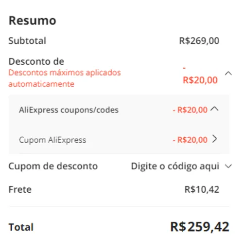 Imagem na descrição da promoção