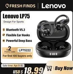 Fone de ouvido | LENOVO | Bluetooth LP75