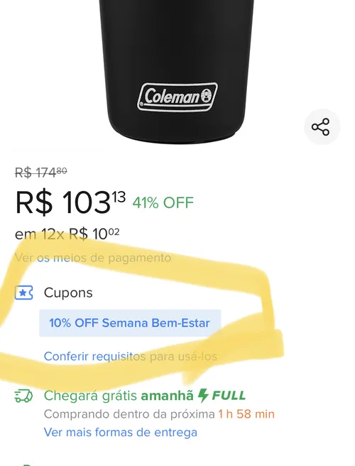 Imagem na descrição da promoção