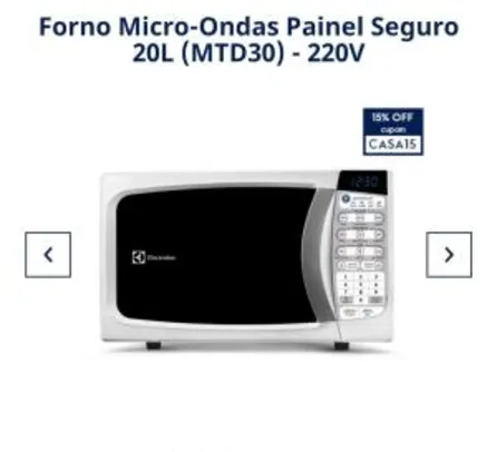 Micro ondas Eletrolux 20lt | R$328