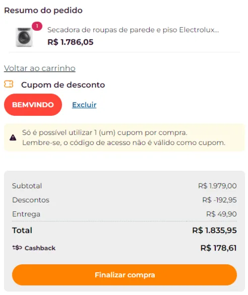 Imagem na descrição da promoção