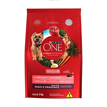 [108 REC] NESTLÉ PURINA ONE Ração para cães adultos Minis e Pequenos Frango e Cordeiro 6kg