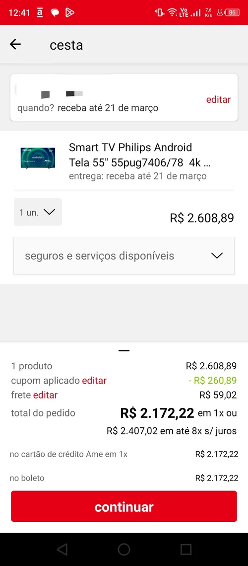 Imagem na descrição da promoção