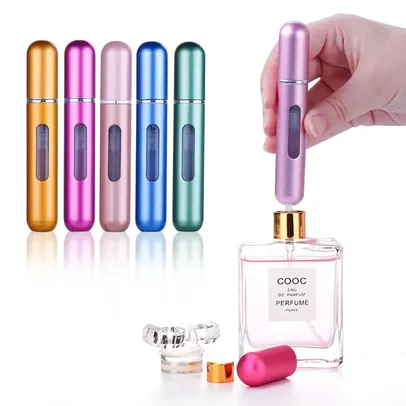 Garrafa De Perfume Recarregável, Recipiente Líquido para Cosméticos, Spray 5ml