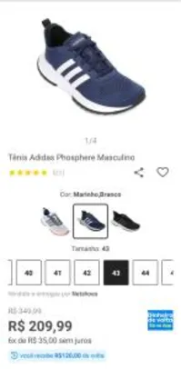 [R$120 de volta] Tênis Adidas Phosphere Masculino | R$ 210