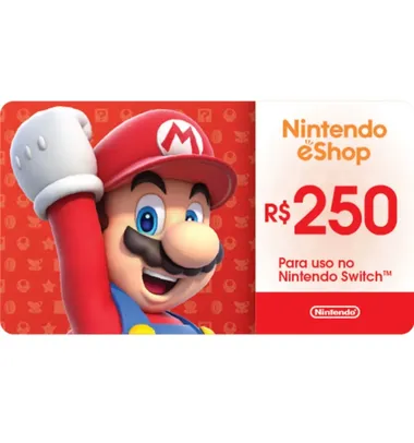 Gift Card Nintendo Switch R$ 250,00