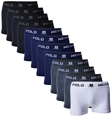[PRIME] Kit 12 Cuecas Boxer, Polo Wear, Masculino | R$130