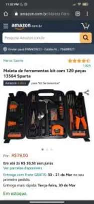 Maleta de ferramentas kit com 129 peças Sparta - R$79