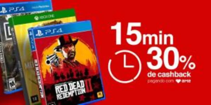 [AME 30%] 30% de cashback em váaarios games (apenas 15 minutos)