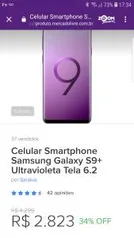 Celular Smartphone Samsung Galaxy S9+ S9 Plus Ultravioleta Tela 6.2 - R$2823