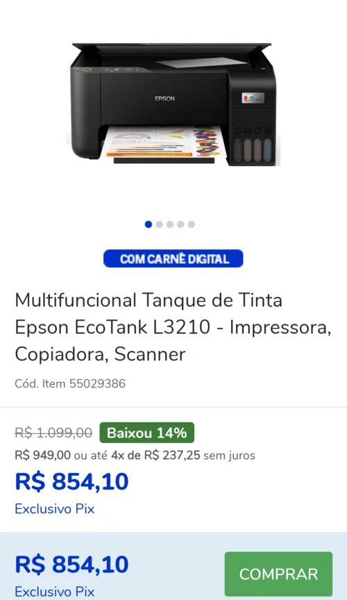 Imagem na descrição da promoção