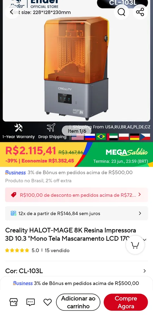 Imagem na descrição da promoção