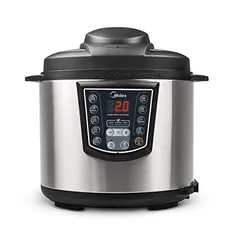 (APP) Panela de Pressão Elétrica 6L Digital, Inox/Preto, Midea - 110V