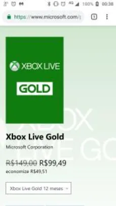 Live Gold 12 meses - R$99