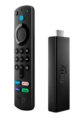 Amazon MAX Fire TV Stick 4K Max B08MQZXN1X 3ª geração controle de voz 8GB preto com 2GB de memória RAM