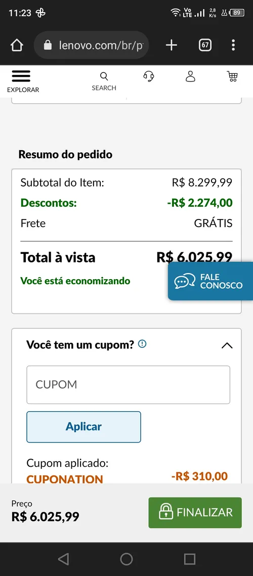 Imagem na descrição da promoção