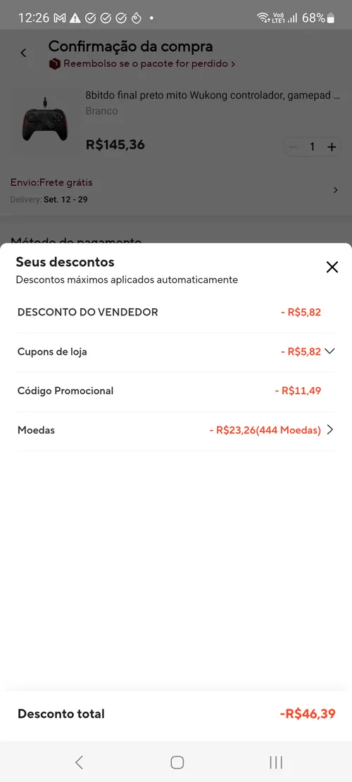 Imagem na descrição da promoção