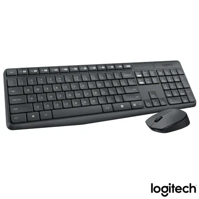 Teclado e Mouse Wireless para Windows, Linux e Chrome OS? Plug & Play Cinza e Preto - Logitech - MK235