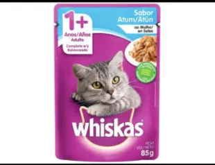 [C. OURO] Leve 8 pague 6 | Ração Úmida Sachê Whiskas Atum ao Molho 85g | R$1,12