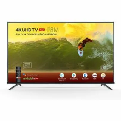 Smart TV LED 50'' 50P8M 4K UHD HDR com Android e Comando de Voz- TCL | R$ 1.671