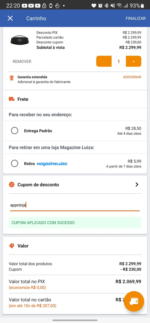 Imagem na descrição da promoção