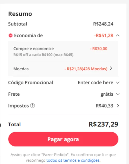 Imagem na descrição da promoção