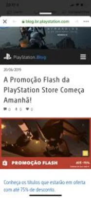 Promoção Flash PlayStation Store - Até 75% OFF