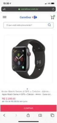 Apple Watch Series 4 GPS + Cellular - 44mm - Caixa cinza