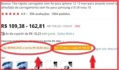 Imagem na descrição da promoção