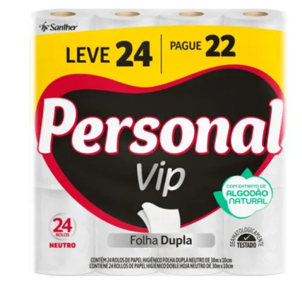 (Regional) Papel Higiênico Vip Personal Leve 24 Pague 22un 30m