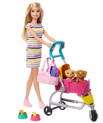 Boneca Barbie, Carrinho de Cachorrinho, Mattel