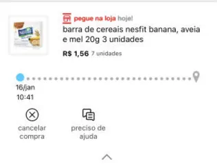 Barra De Cereais Nesfit Banana, Aveia E Mel 20g 3 Unidades | R$ 0,50