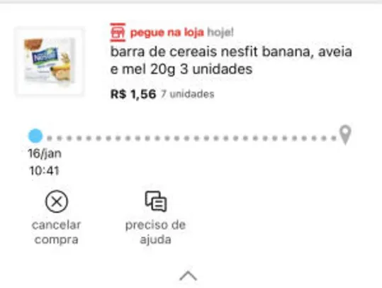 Barra De Cereais Nesfit Banana, Aveia E Mel 20g 3 Unidades | R$ 0,50