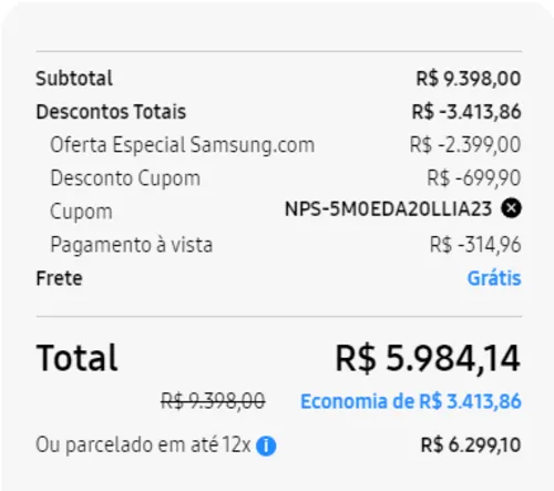 Imagem na descrição da promoção