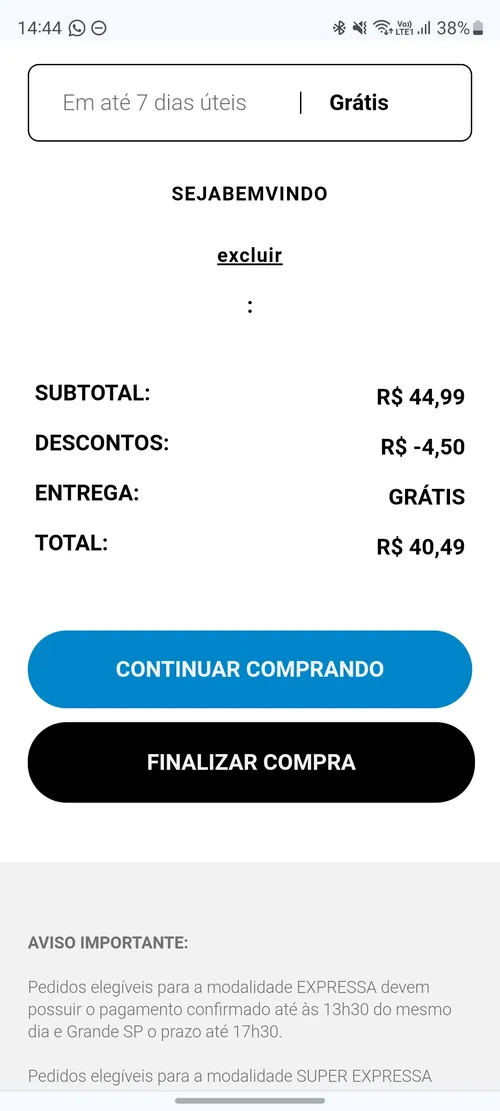 Imagem na descrição da promoção