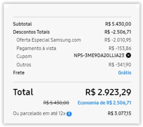 Imagem na descrição da promoção